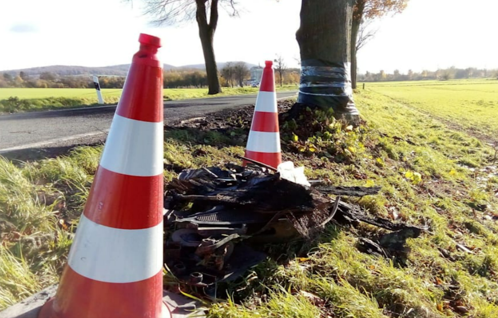 E-Auto und Insassen schmelzen! Wagen fängt Feuer - 2 Insassen des Wagens bis zur Unkenntlichkeit verbrannt!